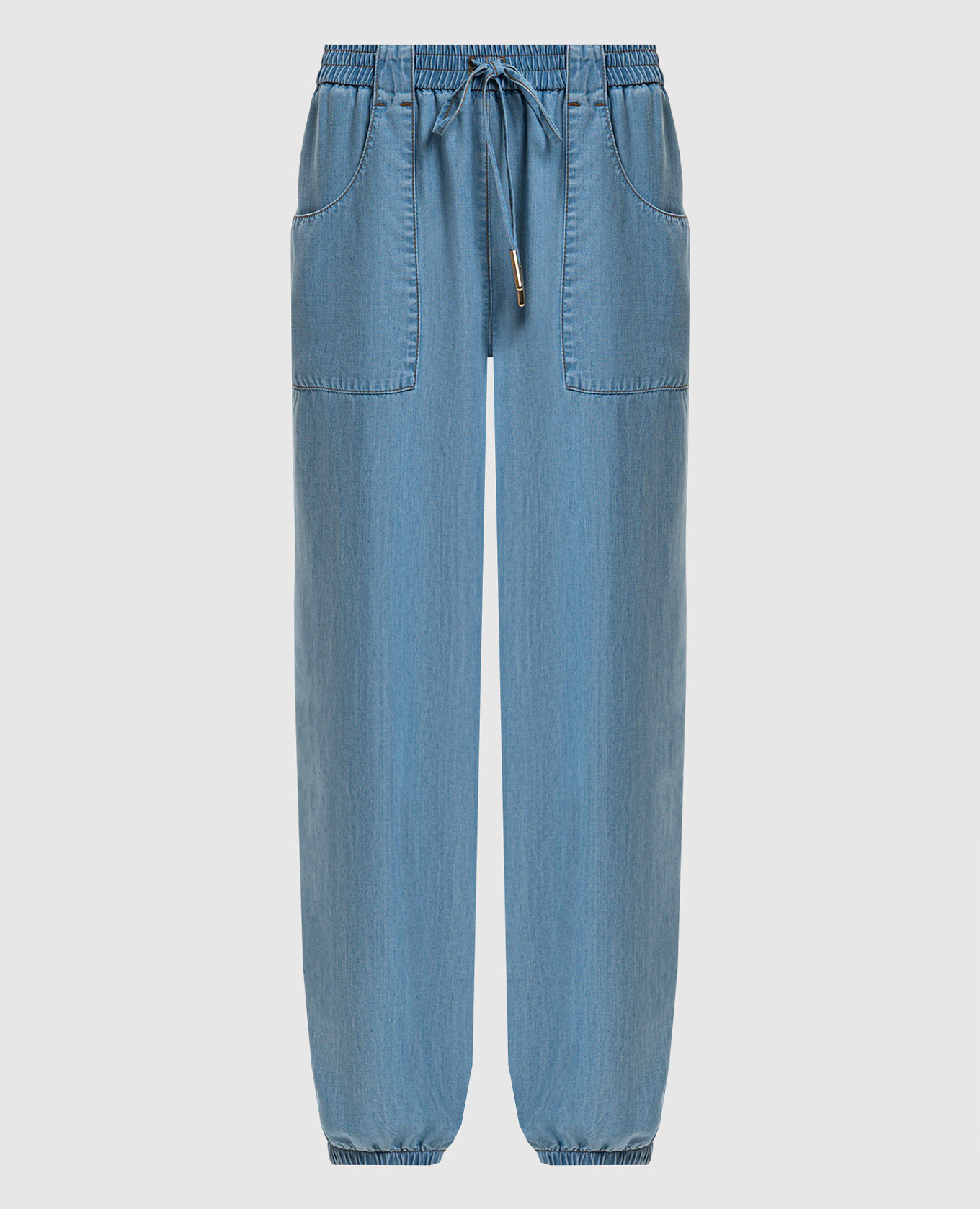 Голубые джоггеры с логотипом