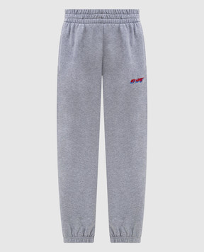 Off-White Сірі меланжеві джогери з вишивкою логотипа 2CH006S26FLE001
