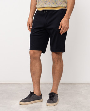 Stefano Ricci Темно-сині шорти з вовни та шовку M1T6100332CM10HA