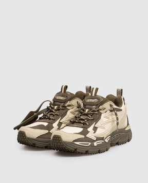 Off-White Комбинированные кроссовки Be Right Back коричневого цвета OWIA289F25LEA001