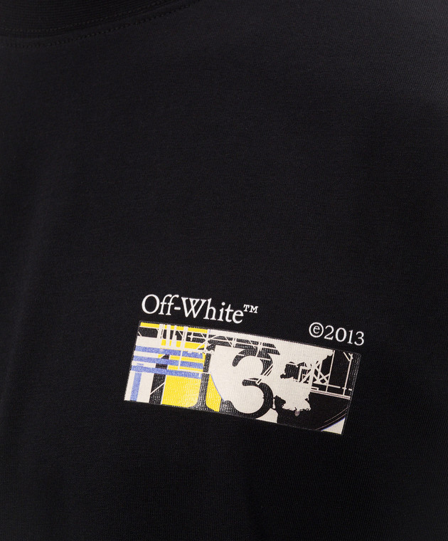 Off-White Черная футболка с принтом Industrial Arrow 44MAA120F26J00Z изображение 5