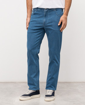 Stefano Ricci Блакитні джинси з вишивкою монограми MFT61B3140TR138L