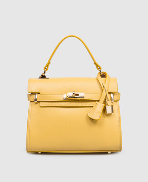 Gianni Notaro Жовта шкіряна сумка-сетчел DOLLARO 099DOLLAROORO