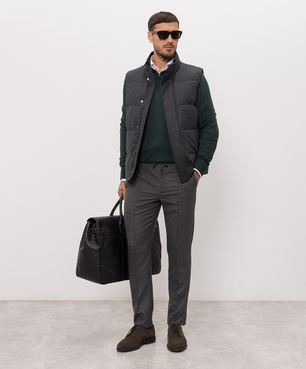 ISAIA Серые брюки из шерсти PNC053P9010 изображение 2