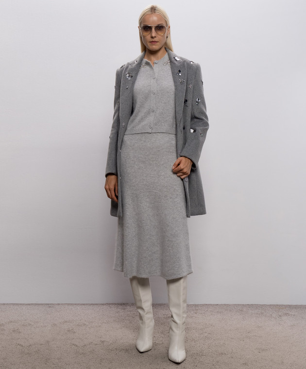 Twinset Серый кардиган с аппликациями 262TP3061 изображение 2