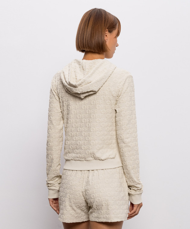 Off-White Бежевая спортивная куртка в логотипе шаблон 29E00709T изображение 4