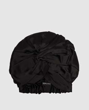 Dore & Rose Черная шапочка для сна из шелка PREMIUMSILKBONNET