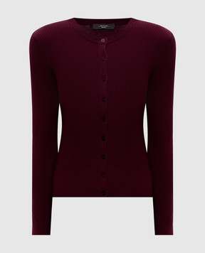 Max Mara Weekend Бордовий кардиган WKDESULE в рубчик WKDESULE