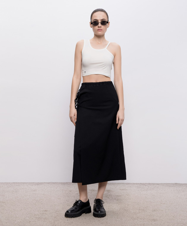 Y`S Yamamoto Білий топ з вишивкою монограми YKT01060 зображення 2