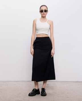 Y`S Yamamoto Білий топ з вишивкою монограми YKT01060