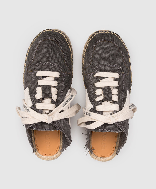 Off-White Серые кроссовки-мюли с нашивкой эмблемы OWIB019S26FAB001 изображение 4