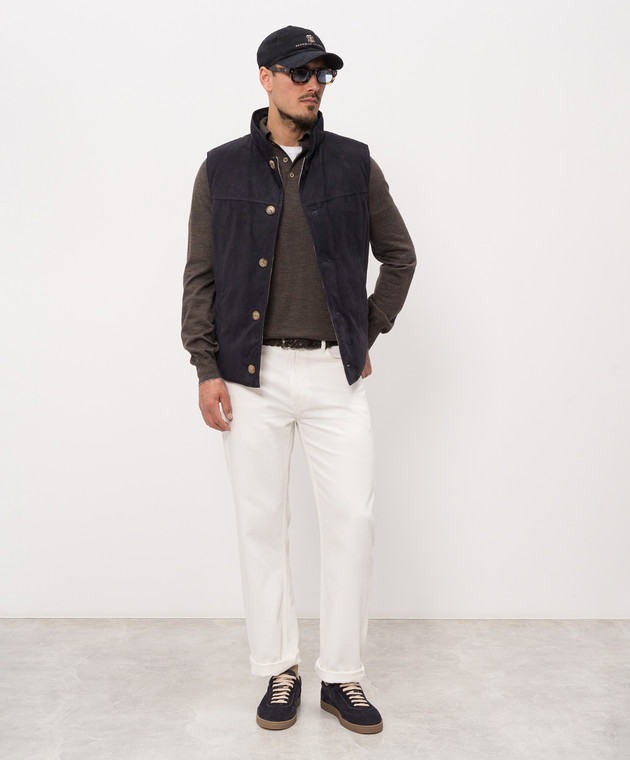 Brunello Cucinelli Поло коричневого кольору з вовни та кашеміру M2400295 зображення 2