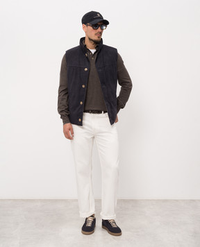 Brunello Cucinelli Поло коричневого цвета из шерсти и кашемира M2400295