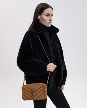 Saint Laurent Коричнева замшева сумка крос-боді LouLou 869468AAEY6