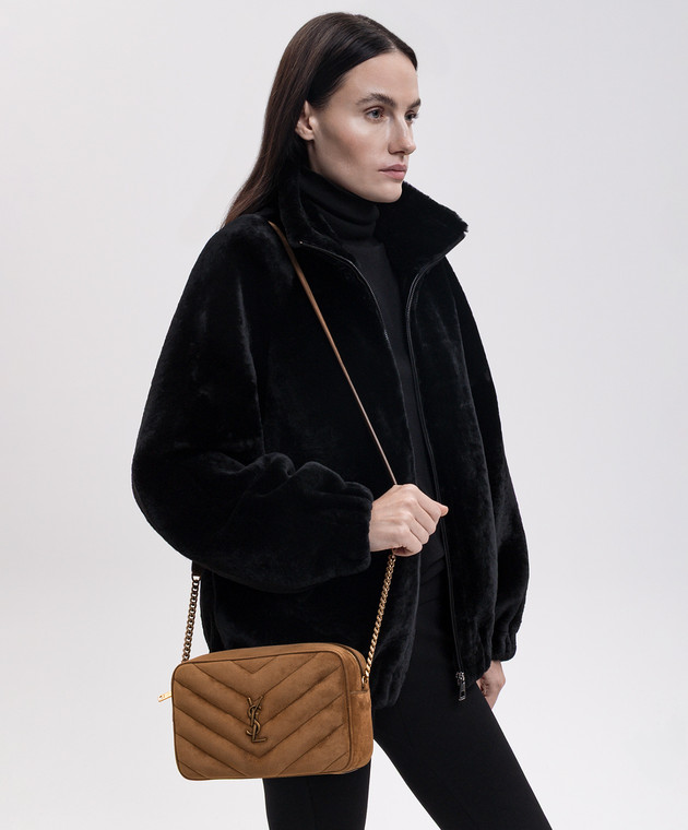 Saint Laurent Коричневая замшевая сумка кросс-боди LouLou 869468AAEY6 изображение 2