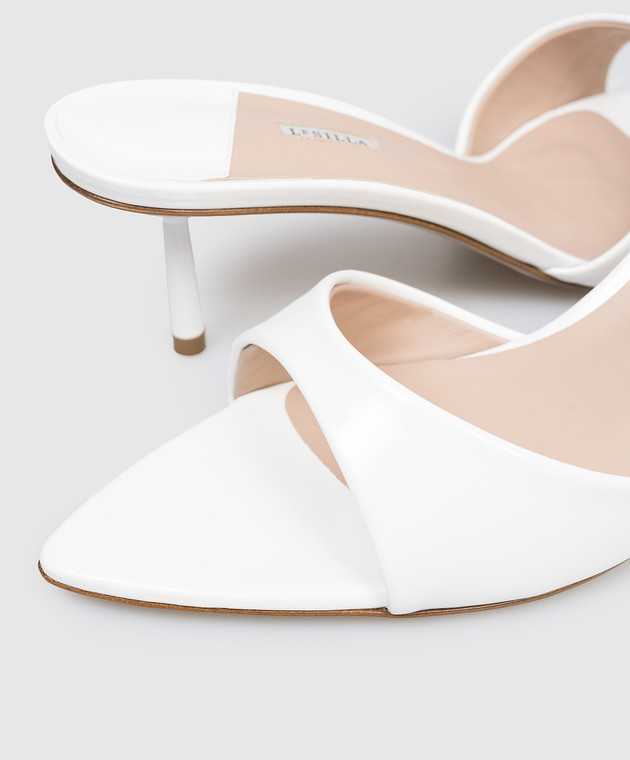Le Silla Белые лакированные мюли BELLA 6625E060BXPPGSL изображение 5