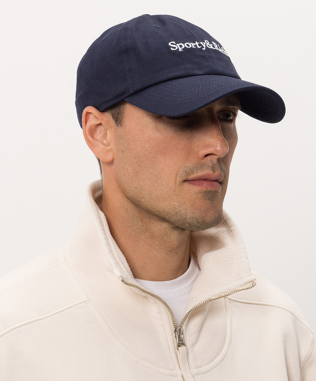 Sporty & Rich Синяя кепка с вышивкой логотипа AC04084300BL106m изображение 2