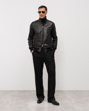 Cashmere&Whiskey Чорна шкіряна куртка DF272