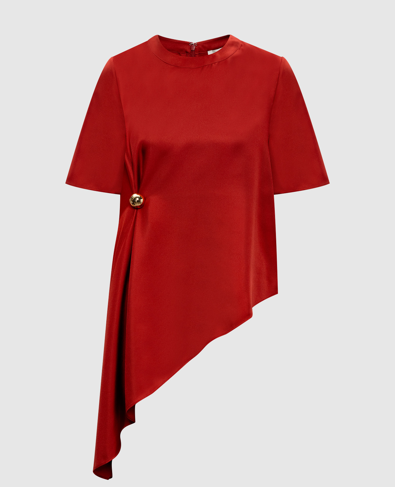 Терракотовая асимметричная блуза MADEA из шелка