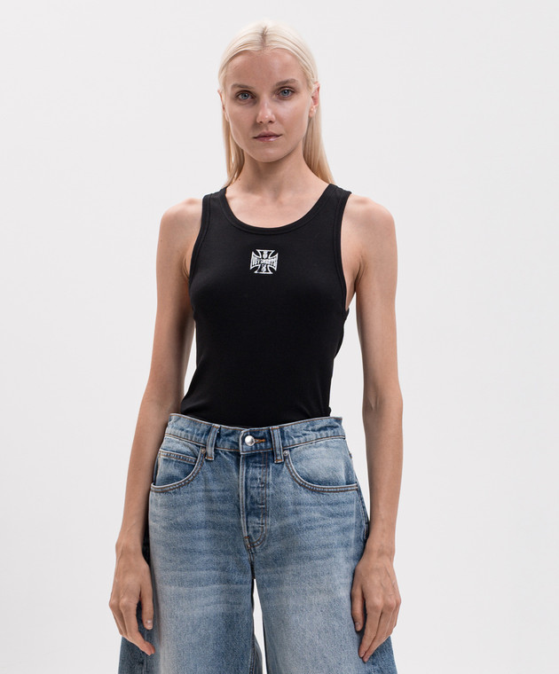 Vetements Чорна майка в рубчик MH27TT249B зображення 3