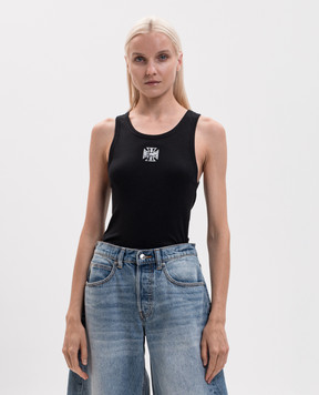 Vetements Черная майка в рубчик MH27TT249B