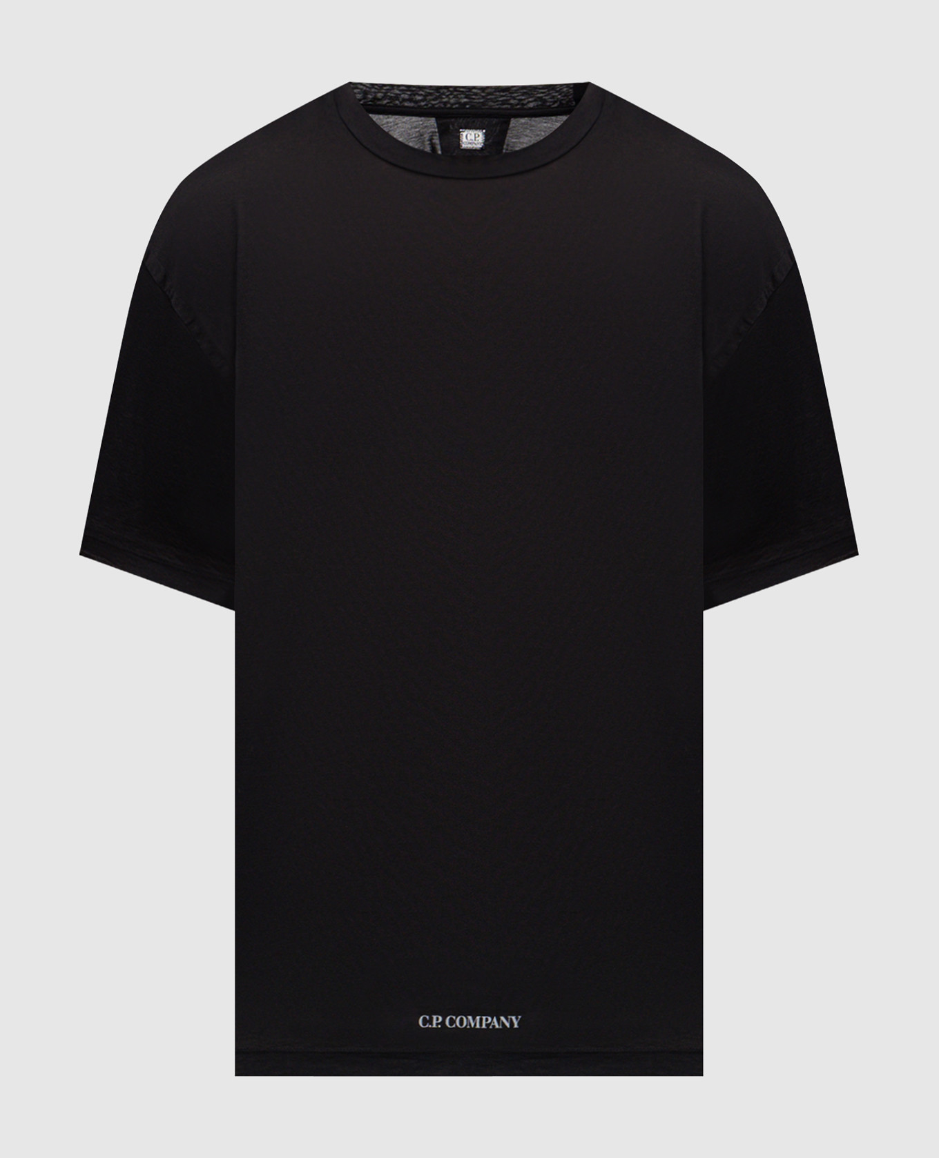 Черная футболка с принтом логотипа