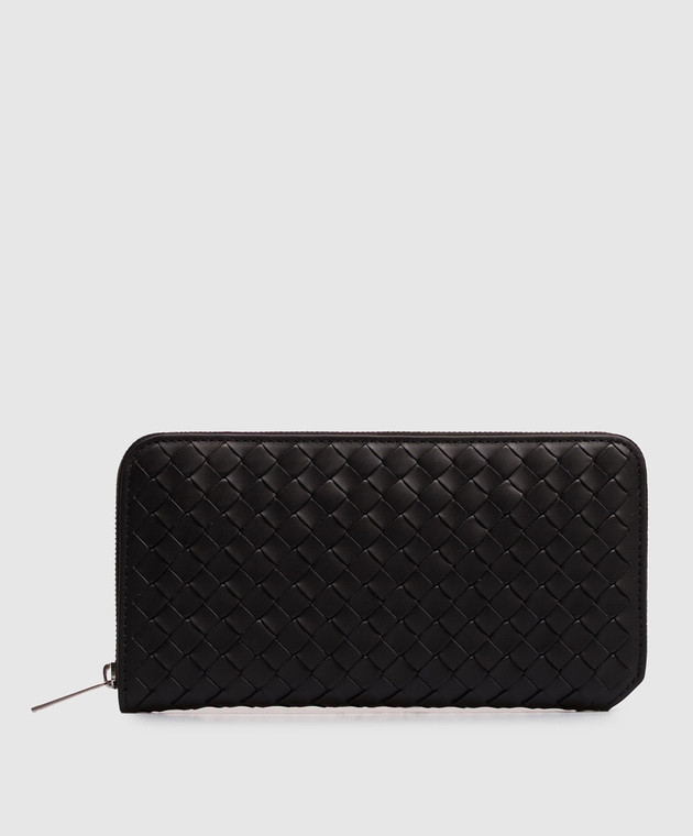 Bottega Veneta Черный кожаный кошелек Intrecciato Piccolo 861796V6PD1