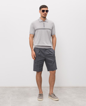 Stefano Ricci Серые шорты из льна и шерсти M1T6100190LW001Q