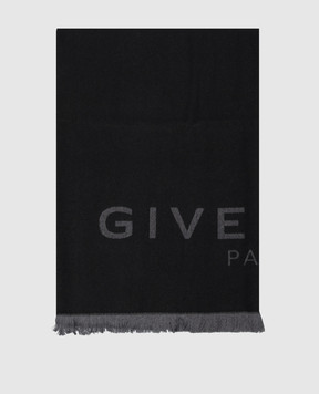 Givenchy Черный палантин из шерсти и кашемира 710010176001