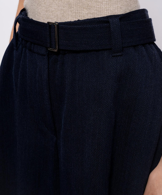 Brunello Cucinelli Сині шорти з вовни MP188P9326 зображення 5