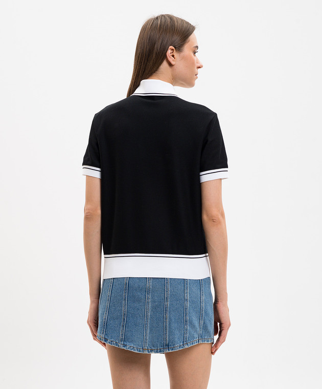 Dolce&Gabbana Черное поло с нашивкой монограммы F8V33ZGDDMH изображение 4