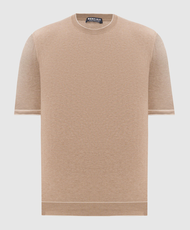 Bertolo Cashmere Бежевая футболка из хлопка 902204002056