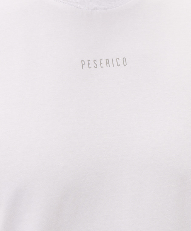 Peserico Белая футболка с контрастным принтом логотипа R55557J0Q300089 изображение 5