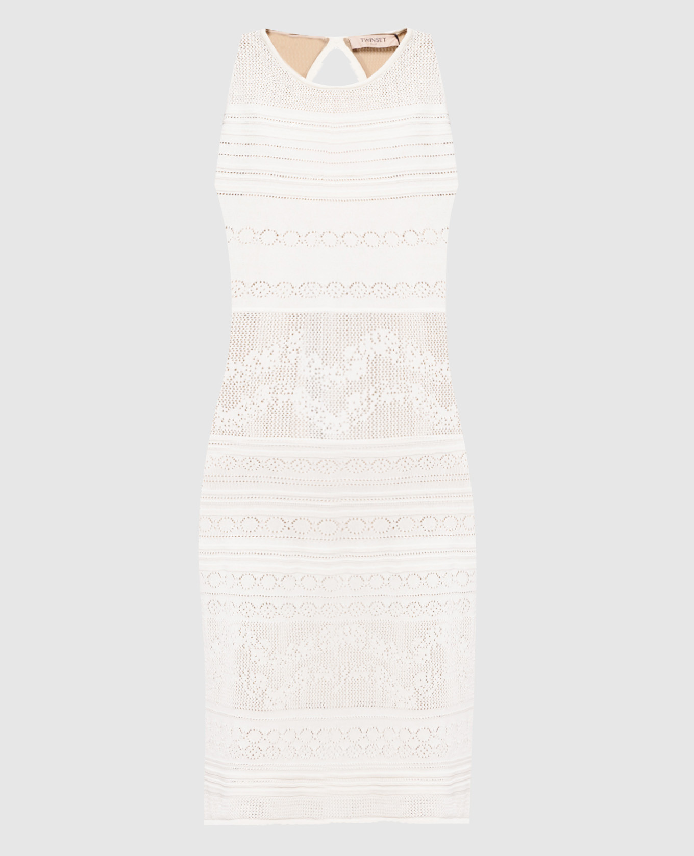 Платье цвета айвори в узор