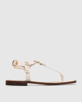 Doucal's Шкіряні сандалі кольору айворі DD8870MARNUF073