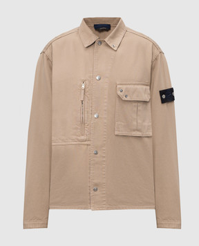 Stone Island Бежева куртка з патчем логотипа L1S141200001S0J24