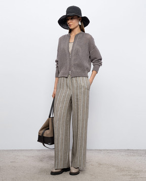 Peserico Коричневый ажурный кардиган с пайетками A99033F129234R