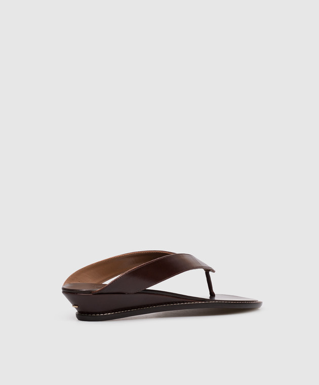 Giuseppe Zanotti Коричневі шкіряні шльопанці Nour E600046 зображення 3