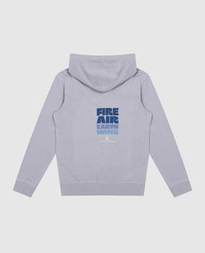 Brunello Cucinelli Дитяча сіра спортивна куртка з брендовим принтом BE854E507A