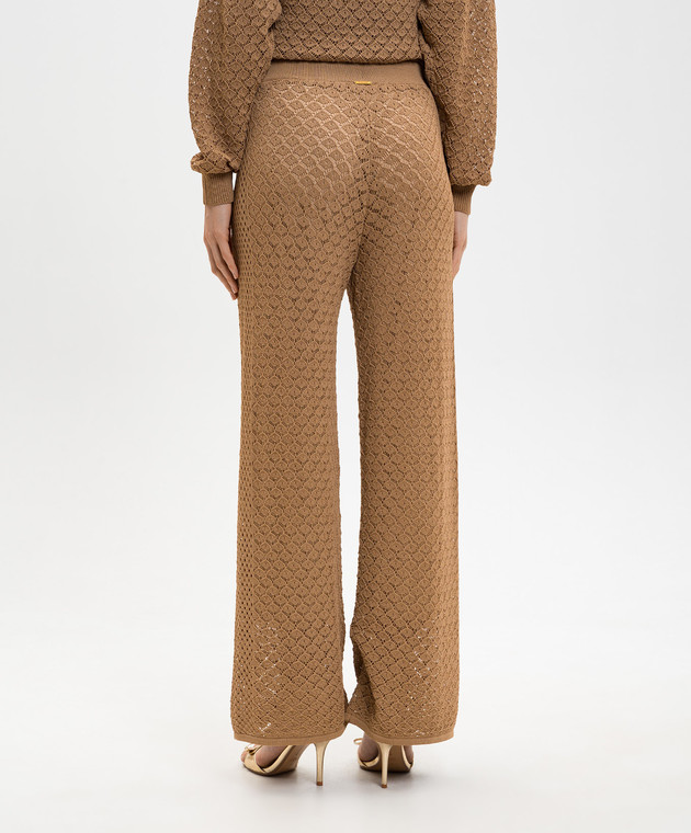 Twinset Коричневі ажурні штани 261LL3ACC зображення 4