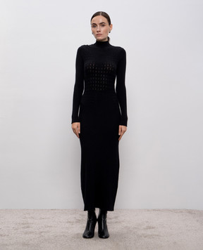 Twinset Черное платье меди с логотипом 252AT3021