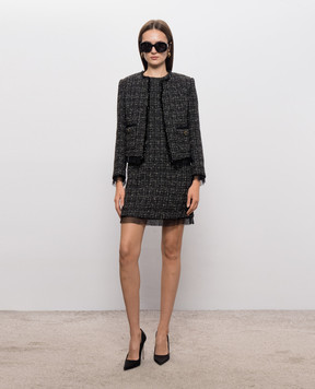 Twinset Черное твидовое платье 262TP2086