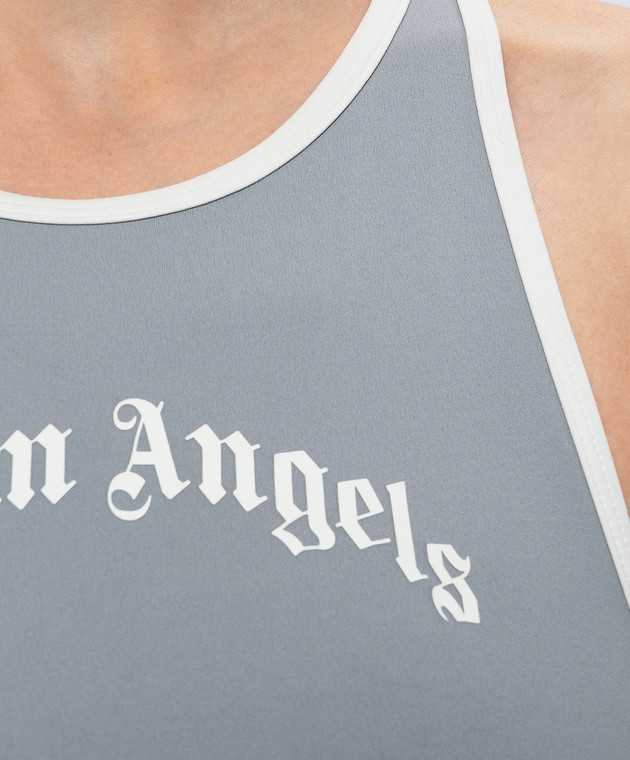 Palm Angels Серый топ с логотипом PAWVO003FB001 изображение 5