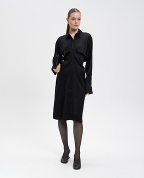 Toteme Черное платье-рубашка 254WRD0256FB0020