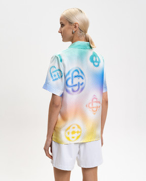 Casablanca Белая блузка Halftone из шелка WSP26SH20002