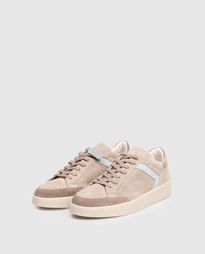 Canali Бежеві замшеві кросівки з логотипом RB01269491214