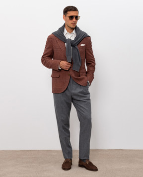 Brunello Cucinelli Белая рубашка в узор MY6370621