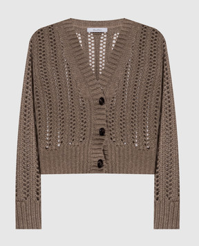 Max Mara Коричневый кардиган ZAINO из кашемира MXMZAINO