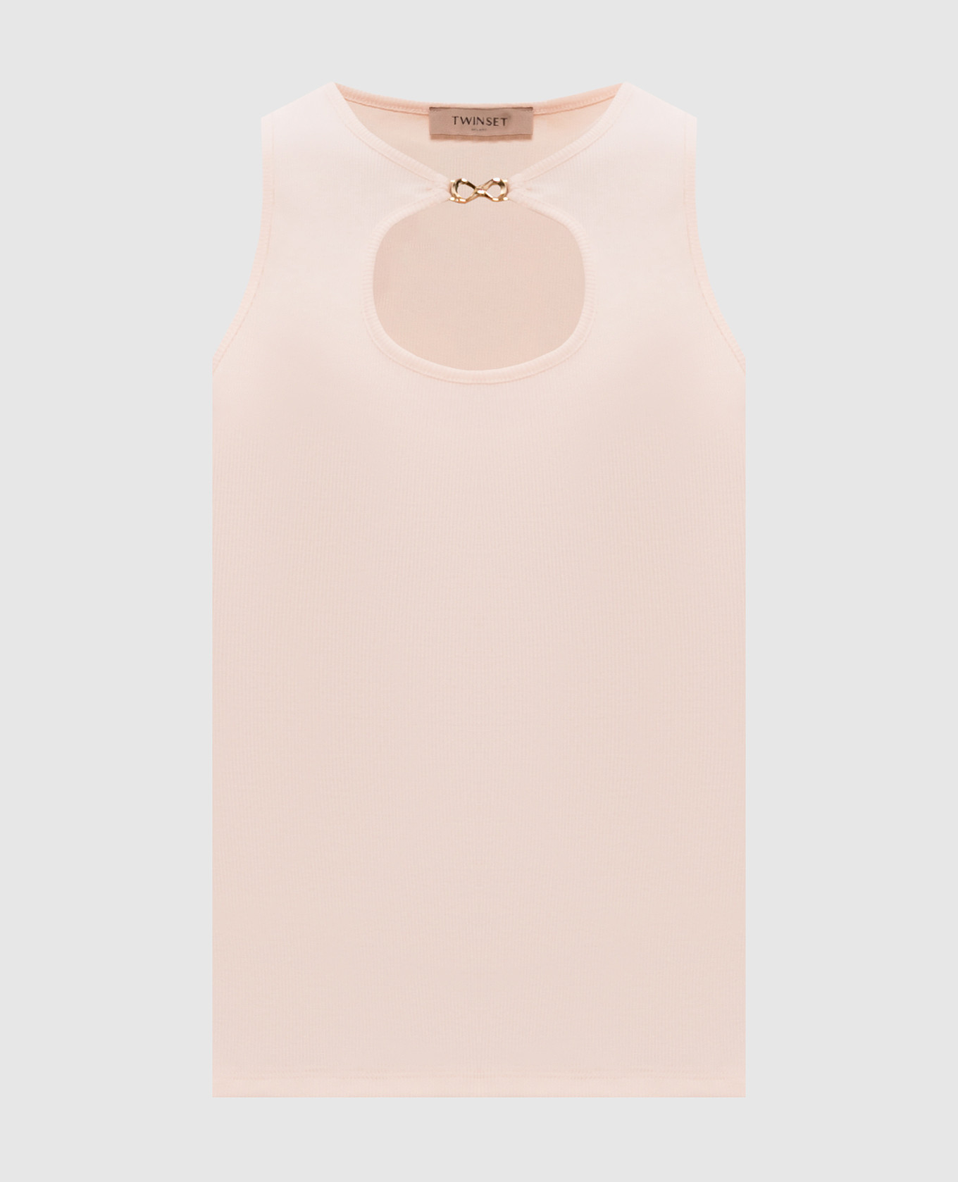 Розовая майка в рубчик