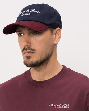 Sporty & Rich Синяя кепка с вышивкой логотипа AC04075328BL150